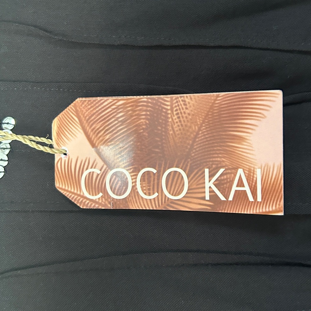 Swim Coverup V-Neck Embellishments Coverup Dress Black Coco Kai NEW - Picture 6 of 15